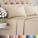 King 6 Piece Sheet Set - Comfy Breathable & Cooling - Ultra Soft Hotel Luxury Bedding Set with 8-16 Inch Deep Pockets - 1 Flat & 1 Fitted Sheet & 4 Pillowcases - Cozy, Wrinkle Free & Easy Care - Wheat