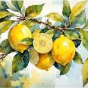 Fresh Lemons Paint by Numbers Kit for Adults - DIY Detailed Watercolor-Style of Lemons and Leaves Painting on Canvas 16x20In, Framed Acrylic Paint Set for Beginners, Art for Home Decoration or Gifts