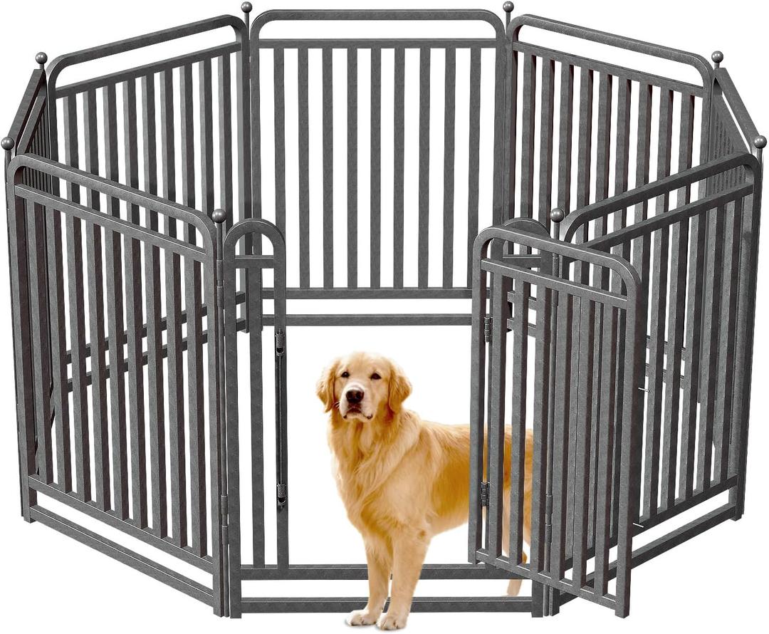40 Inch Dog Playpen Outdoor, 8 Panels Puppy Playpen Heavy Duty Dog Play Pen Indoors, Rust Resistant Dog Pen for Large/Medium/Small Dogs, Dog Fence for RV Camping