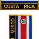 3 x Embroidered Iron on or Sew on Costa Rica Flag Patch for Hat Shirt Bag Jeans Badge Embroidered 2 Piece Patches Oblong Rectangle Shape DIY Accessories (Blue Costa Rica)