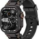 amBand Bands Compatible with Apple Watch Ultra 3/2/1 49mm, M1 Sport Series Rugged Durable Strap with Metal Connector to Match Ultra's Titanium Case for iWatch 49mm Men Matte Black