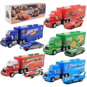 Car 3 Toys, Truck and Car Set, Car Movie, Metal and Plastic Material, Children's Christmas and Birthday Gifts (5-Piece Set)