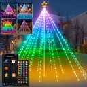 13Ft 622LEDs Outdoor Christmas Lights Yard Decor, Smart Color Changing RGB Flag Pole Christmas Tree Light, App/Remote Control, Timer, Dimmer, Group Control, Waterproof, Large Outside Xmas Decor