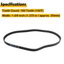 40027-01 150T 1-3/8" Rear Drive Belt Compatible with 2002-2003 Harley Davidson V-Rod VRSC Models, Heavy-Duty Final Drive Belt
