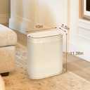SYNCVIBE Bathroom Trash Can with Lid Automatic 2 Gallon Sensor Trash Bin, 7.5 Liter Smart Rubbish Bin, Motion Sensor Waterproof Bathroom Decor, Plastic Narrow Garbage Can for Bedroom, Office, Beige