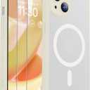 SPIDERCASE for iPhone 15 Case, Magnetic Translucent Matte Case with 2PCS Tempered Glass Screen Protector Slim Phone Case for iPhone 15 6.1'', Antique White