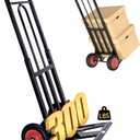 Hand Truck Dolly & Multi-Purpose Cart - 300 lBS Load Capacity Heavy Duty Hand Truck Dolly Solid Wheels, Sturdy Welded Frame, Portable and Compact Design Home, Commercial, Travel - Easily (Bark)