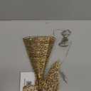 Christmas Tree Topper Gold Glitter with Trumpet, 3D Angel Lighted Tree Topper with MultiColor LED Lights, Smart APP Control and Music Sync Lighted Xmas Tree Topper for Desktop Holiday Decor