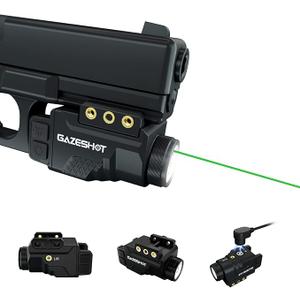 Mini 700 Lumen Pistol Light Laser Combo Weapon Light Tactical Flashlights, Magnetic USB Rechargeable with Green Beam and Strobe Mode for GL and Picatinny Rail