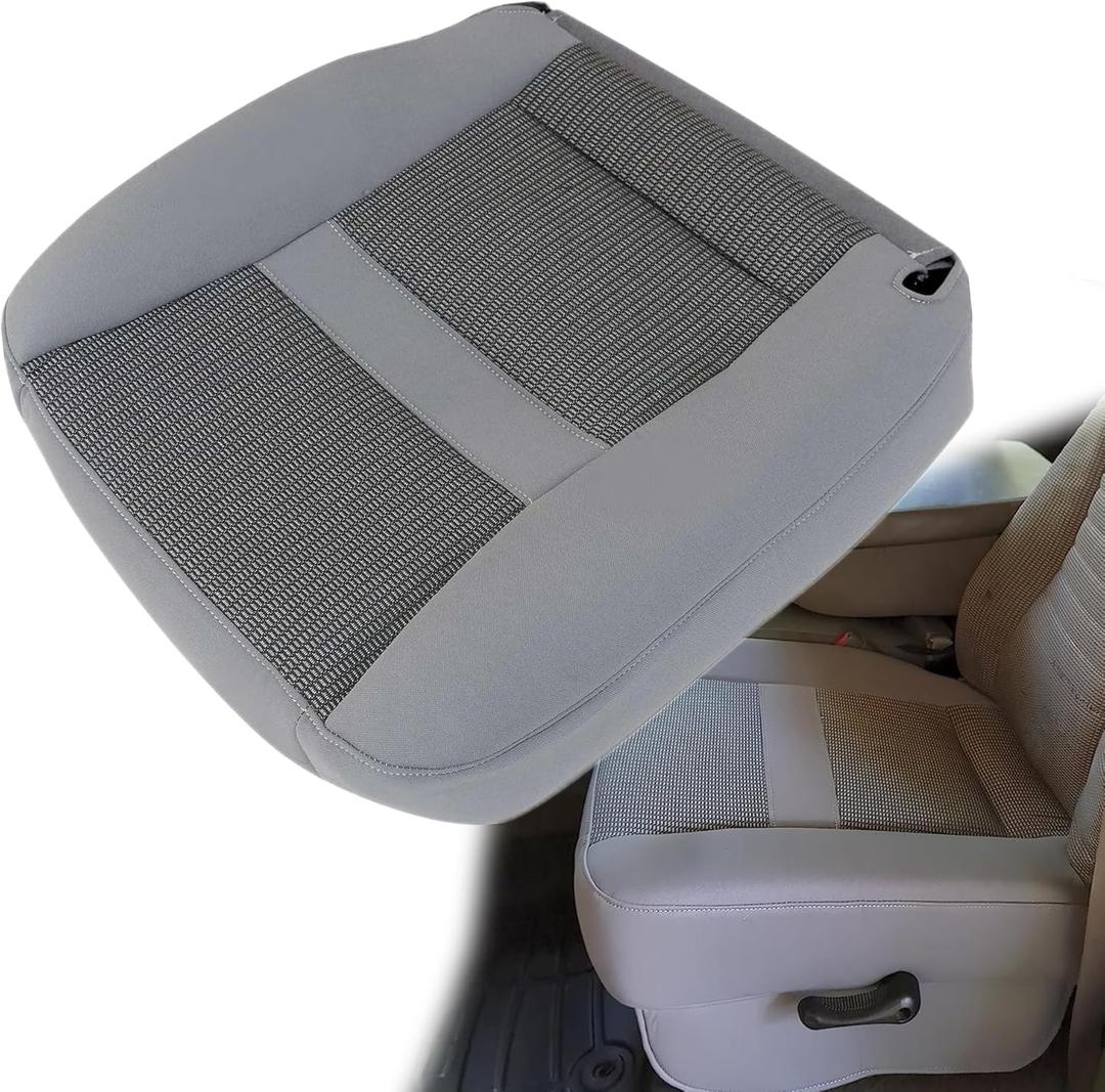 GXARTS Gray Cloth Front Driver Side Bottom Replacement Seat Cover Compatible with Dodge Ram 2500 3500 4500 5500 2006 2007 2008 2009 2010