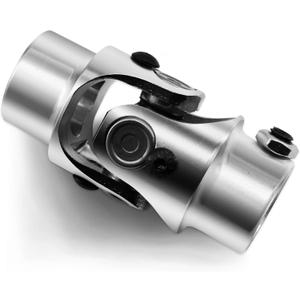 13/16" 36 Spline X 3/4" Round Single Steering Shaft Universal U Joint Coupling Chrome 3-1/4" Overall Length