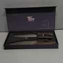 Kitchen Knife Set, 3-Piece Japanese Style Chef Knives Set (8.2" Kiritsuke, 7.2" Nakiri, 4" Paring) for Precision Cutting, Damascus Pattern, Ergonomic Full Tang Wooden Handle, Cooking Gifts