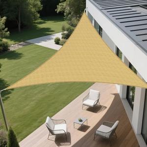 AwnPro Equilateral Triangle Shade Sail 8' x 8' x 8' Canopy to Block Sunlight for Outdoor Patio Garden Patio Deck Pergola (Sand)