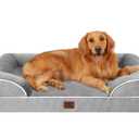 EHEYCIGA Orthopedic Dog Beds for Extra Large Dogs 44x32Inch, Waterproof Memory Foam XL Pet Bed with Sides, Non-Slip and Egg-Crate Foam Big Dog Couch Bed with Washable Removable Cover, Grey