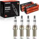 A-Premium Iridium Platinum Spark Plugs Compatible with Honda CR-V, Civic, Accord, Crosstour & Hyundai Elantra, Elantra Coupe/GT, Sonata, Santa Fe, Santa Fe Sport, Tucson, Venue & Kia Soul, Pack of 4
