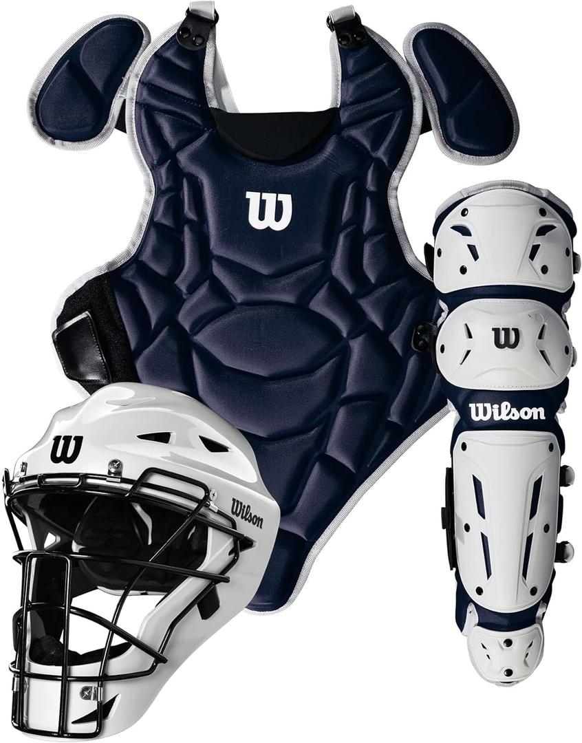 Wilson EZ Gear 2.0 Catchers Gear Kit (Small/Medium, Navy)