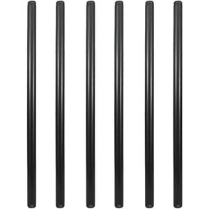 GeilSpace 6 Pack 1/2"  24" Pre-Cut Black Metal Pipe, Industrial Steel Fits Standard Half Inch Black Threaded Pipes and Fittings - Vintage DIY Industrial Shelving (1/2"  24")
