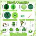 St. Patricks Day 20ct Party Decorations Supplies Kits, Green Shamrock Garland Banner with Hanging Swirls Paper Fans Lantern