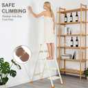 Valeo 4 Step Ladder,Lightweight Folding Step Stool with Wide Anti-Slip Pedal, 330LBS Capacity, Heavy Duty,Sturdy Iron Metal Step Stool for Home, Kitchen, Closet, Adults, Cream White