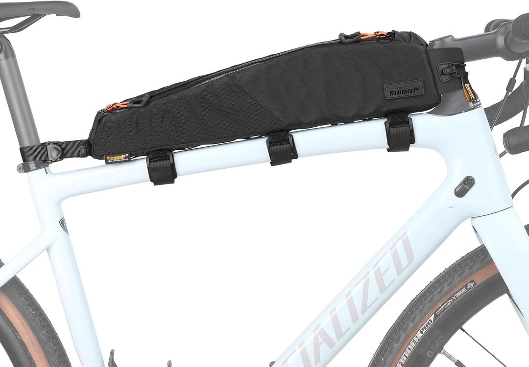 Rhinowalk Bike Top Tube Bag Bicycle Front Frame Bag Waterproof Bike Bag 2.1L with Dual Side Mesh Pockets for MTB Road Bike Cycling Commuting and Outdoor Adventures