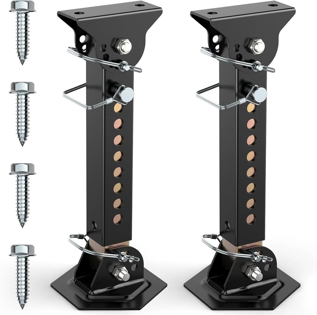 Upgraded Telescoping RV Camper Accessories - 2 Pack Trailer Stabilizer Jacks, Adjustable 12" to 18", Slide Out Supports 1200 Lbs Capacity Each