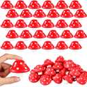 Silipull 30 Pcs Red Mushroom Stress Balls PU Foam Squeeze Ball Stress Relief Toys for Kids Adults 2 x 1.8 Inch Mini Mushroom Toys Fidget Toys for Anxiety Relaxing Cute Mushroom Decor for Home Office