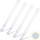 4 Pcs Small Tension Rod 12-20 inch Spring Rod, Tension Rod Spring Tension Rods, Small Tension Curtain Rod, Short Thin Tension Rods, Mini Tension Rods for Closet, Cabinets, Cupboard, Drawers, White