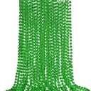 ZZYFGH 12 PCS St. Patricks Day Necklaces, 33" Green Mardi Gras Beads Necklace, St. Patrick's Day Green Beads St. Patricks Day Accessories for Mardi Gras Party Supplies Mardi Gras Decor for Party, School Event, Home