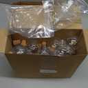 Layhit 24 Pcs Spherical Plastic Potion Bottles Ball Shape Round Bottles 3.4 oz Sand Art Jar with 5 Funnels Decorative container Candy Jar for Valentines Birthday DIY Crafts(Brown,Cork Stopper)