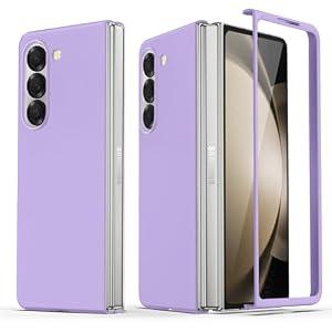 HIYUUTTBS Compatible for Samsung Galaxy Z Fold 6 Case, Ultra-Thin Silky Hard PC Matte Bumper Cute Pretty Phone Case Cover for Samsung Galaxy Z Fold 6 5G, Purple(12-44)