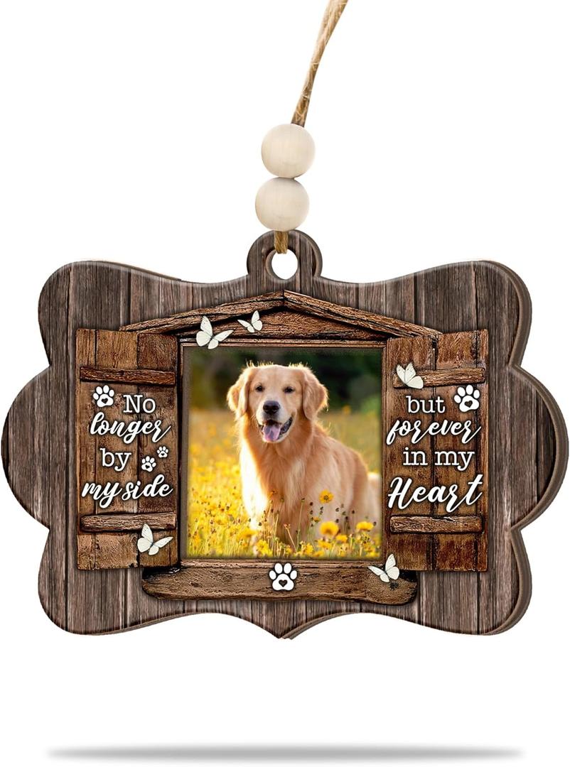 2 x Personalized Dog Memorial Ornament  Pet Loss Christmas Ornament, Custom Pet Remembrance Keepsake, Sympathy Gift for Loss of Dog, Forever in My Heart Ornament