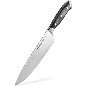 Chef Knife 8-Inch  German High Carbon Stainless Steel 1.4116 Blade, Sharp Kitchen Knife, Ergonomic Pakkawood Handle, 3-Year Warranty Chef Knife 8-Inch  German High Carbon Stainless Steel 1.4116 Blade, Sharp Kitchen Knife, Ergonomic Pakkawood Handle, 3-Year Warranty
