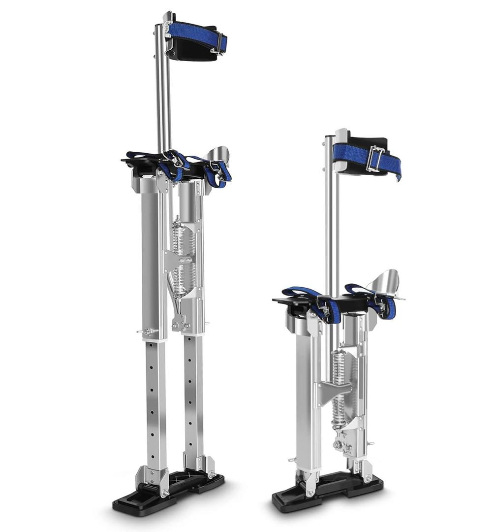 Drywall Stilts, 18"-30" Adjustable Heights Aluminum Work Stilts for Sheetrock Drop Ceiling Painting Painter Wall Painting or High Shrub Trimming