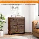 4 Pack Durable Storage Cube Bin with Decorative Wood Grain,Stylish Thickened Fabric Cube Box,Space-saving Storage Basket for Shelves,Closet,Office,Bedroom,Living Room,Nursery,Dorm,RV,13x13x13in(Large)