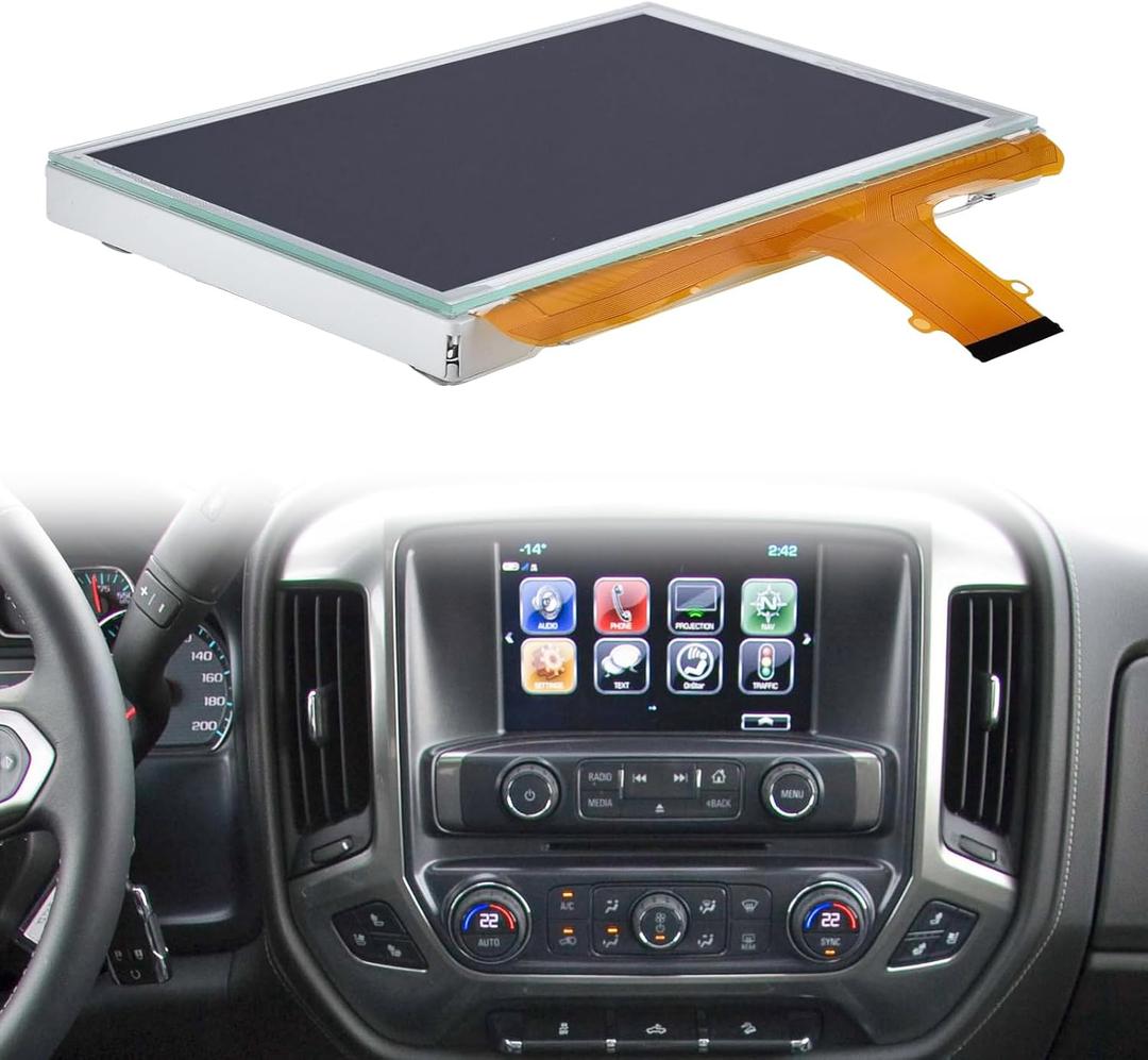 8 LCD Monitor Touch Screen Glass Digitizer Navigation Radio Replacement DJ080PA-01A Fit for 2015 2016 2017 2018 Chevrolet Silverado Suburban Tahoe/GMC Yukon Sierra