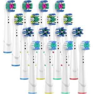 Replacement Brush Heads for Oral B Compatible Electric Toothbrush Heads, Including 4 Precision, 4 Floss, 4 Cross and 4 Whitening - 16 Variety Pack