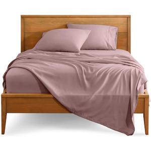 Bare Home Queen Sheet Set - 1800 Ultra-Soft Microfiber Queen Bed Sheets - Double Brushed - Deep Pockets - Easy Fit - 4 Piece Set - Bedding Sheets & Pillowcases (Queen, Mauve)