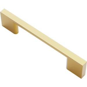 Alzassbg 10 Pack Brushed Gold Cabinet Pulls, 3-3/4 Inch(96mm) Hole Centers Rectangle Cabinet Handles Kitchen Pulls for Drawers and Cabinets AL3051MGP