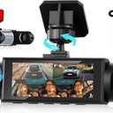 4 Channel 360° Dash Camera Front and Rear Inside Left Right, 3.16 Inch Dash Cam for Cars, Built-in Night Vision, Sensitive Motion Detection 24/7 Recording Parking Mode Monitor Reversing Help