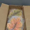 QSDGFH 3 Pcs Metal Wall Art, Metal Craked Maple Leaf with Hook Hanging Ornament for Livingroom Bedroom Wall Sculptures for Fall Holiday Indoor Outdoor 9.4 x 8.6inch