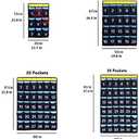 Numbered Pocket Chart Over Door Hanging Classroom Organizer for Cell Phones Calculators Holders Blue (30 POCKETS)