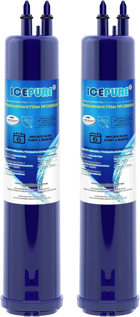 ICEPURE RFC6600A Compatible with EDR3RXD1 Refrigerator Water Filter, 4396841, Everydrop Filter 3, 4396710, Kenmore 9030, 9083, 46-9083, 46-9030,2PACK