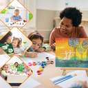 2 Set Mini Acrylic Paint Set, Mini Canvas Painting Kit, Small Canvas with Easel, Acrylic Paints,Brush, Minis Easel with Canvases for Kids Adults Classroom Birthday Painting Party (6 x 8Inch) (2 Pack / 12 color)