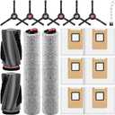 Accessories Kit Compatible with eufy E28 Omni / E25 Omni Robot Vacuum, Replacement Parts Include 1 Set (2) Main Brushes, 6 Dust Bags, 2 Roller Mops, 6 Side Brushes, 1 Cleaning Tool