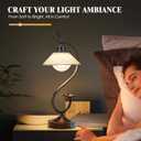 V05 Vintage Flower Table Lamp - Dimmable Nightstand Lamps with USB C+A Charging Ports, Farmhouse Touch Bedside Lamp, Unique Small LED Lamps for Bedroom, Living Room, Entry, Dining, Entryway