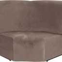 MIFXIN Corner Sofa Cover 1 Piece Velvet Stretch Corner Couch Cover for Sectional Recliner Sofa Slipcover Reclining L Shape Sofa Couch Additional Seat (Tan)