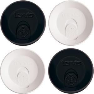 Tervis Travel Lid Made in USA Double Walled Insulated Tumbler Travel Cup Keeps Drinks Cold & Hot, Fits 24oz Tumblers & 16oz Mugs - 4pk, Assorted Black and White