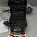 Ninja BW1001 NeverStick PRO Belgian Waffle Maker, Vertical Design, 5 Shade Settings, with Precision-Pour Cup & Chef-curated Recipe Guide, Black & Silver