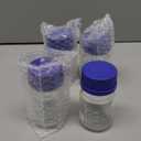 Patelai 4 Pieces Glass Round Media Storage Glass Bottles Borosilicate Media Bottles with GL45 Blue Screw Cap for Lab Water Reagent Liquids(100 ml)