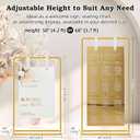 Wedding Sign Holder, Adjustable Welcome to Our Wedding Sign Stand W/Design Bundle & Leather Sign Hanging Straps, Heavy Duty Easel Stand for Sign, Wedding Seating Chart Stand, Easel for Display (Gold), 
6 x 5.98 x 6 inches